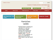 Tablet Screenshot of coalitionclinics.org